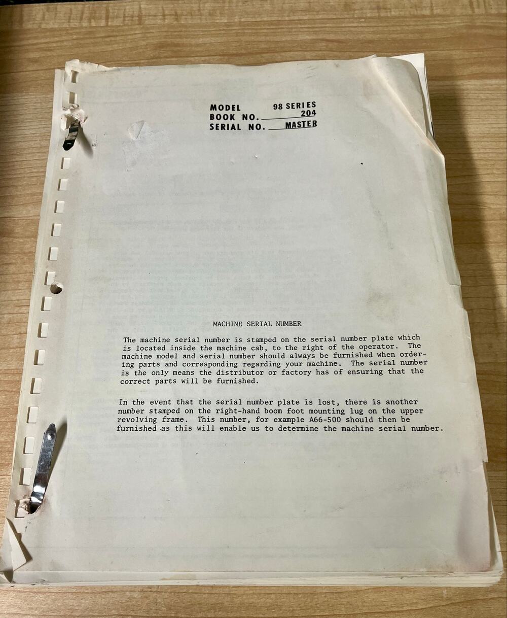 Link-Belt Speeder Manual 98 Series